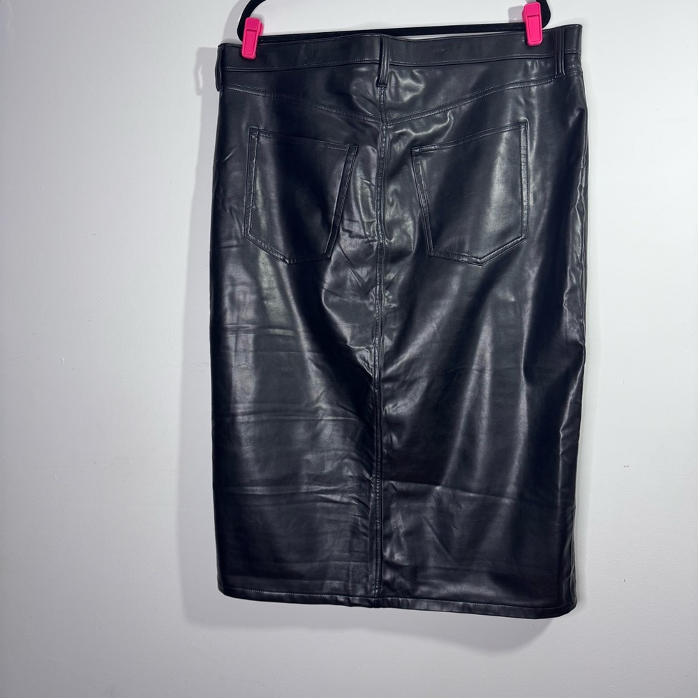 Abercrombie & Fitch Faux Leather Midi Pencil Skirt Black Size 34 - Picture 2 of 6